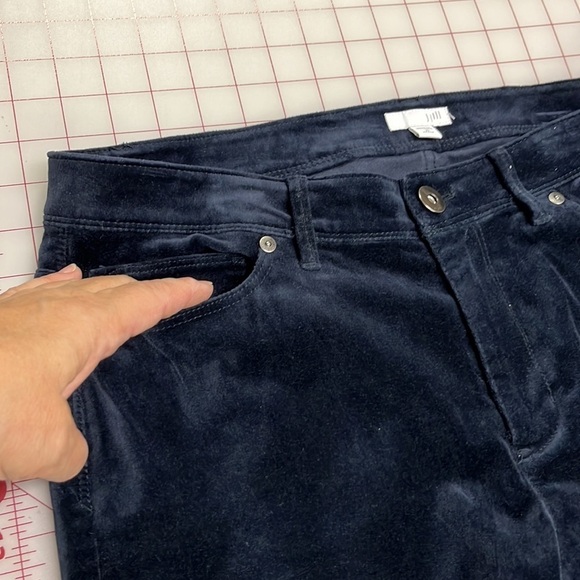 J. JILL Holiday/Office Cotton Velvet Straight Leg 5 Pocket Deep Navy Pant SZ 10P - Picture 6 of 15